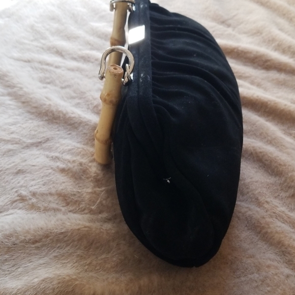 Banana Republic black suede bag with bamboo handle - Picture 4 of 6